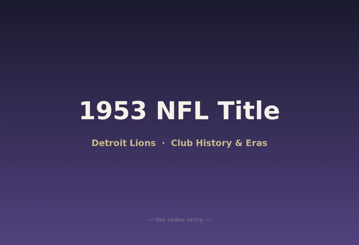 1953 NFL Title