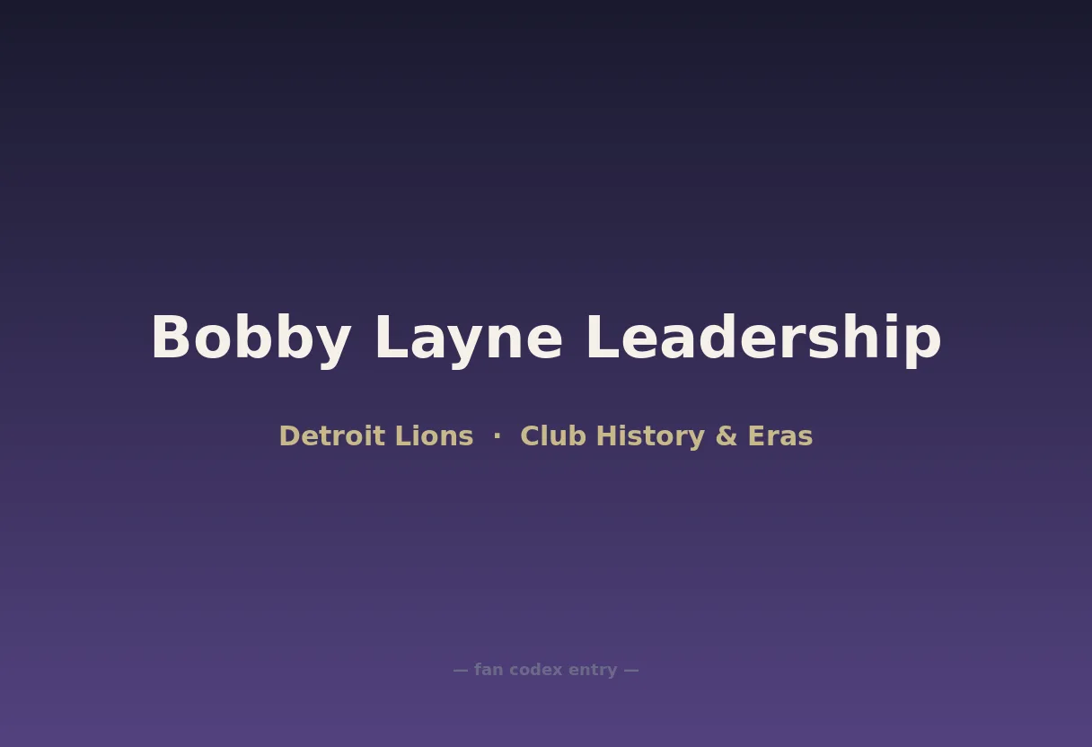 Bobby Layne Leadership
