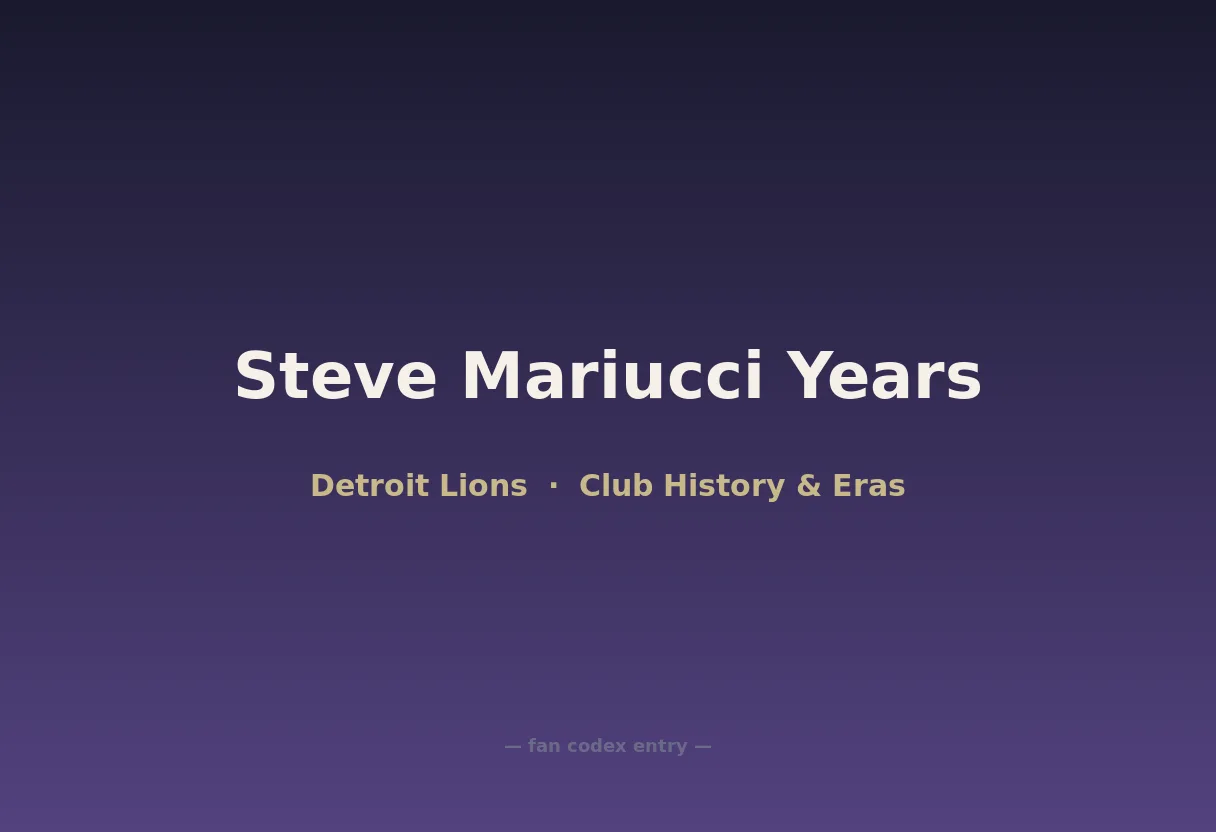 Steve Mariucci Years
