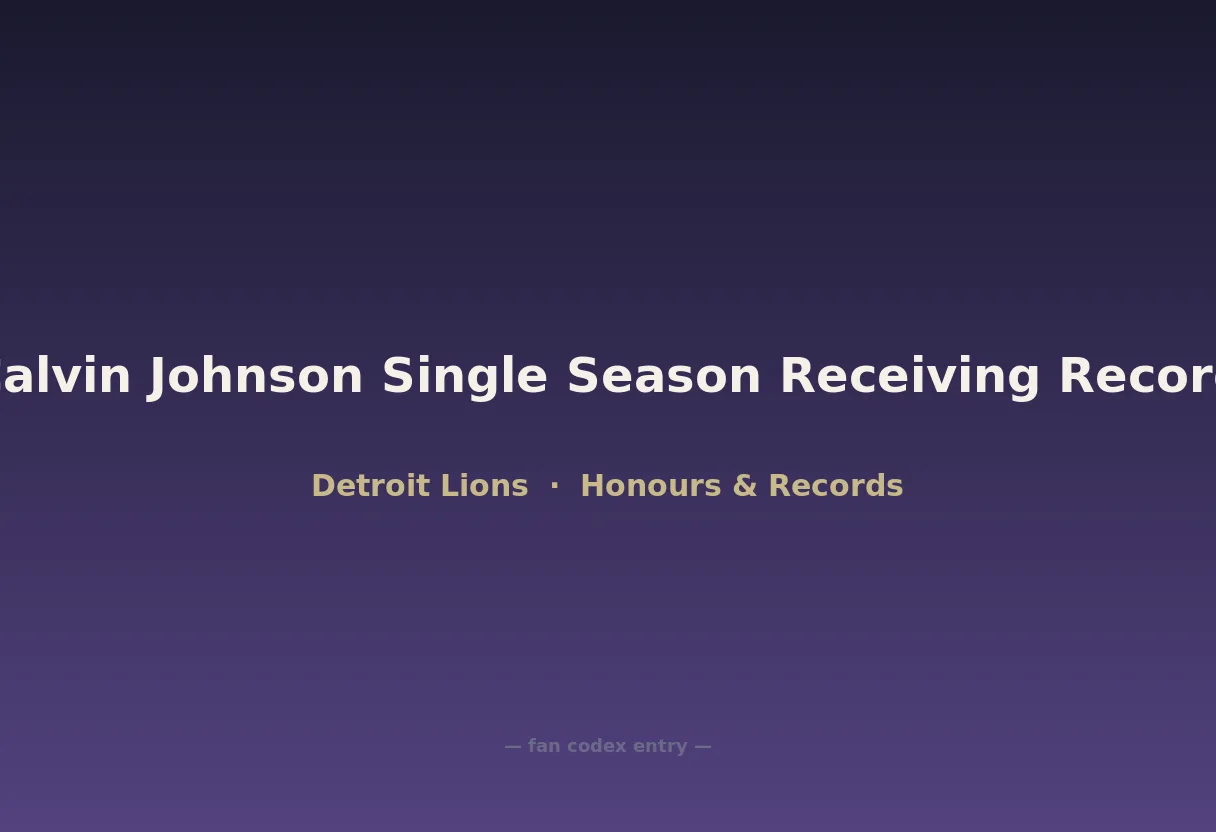 Calvin Johnson Single Season Receiving Record