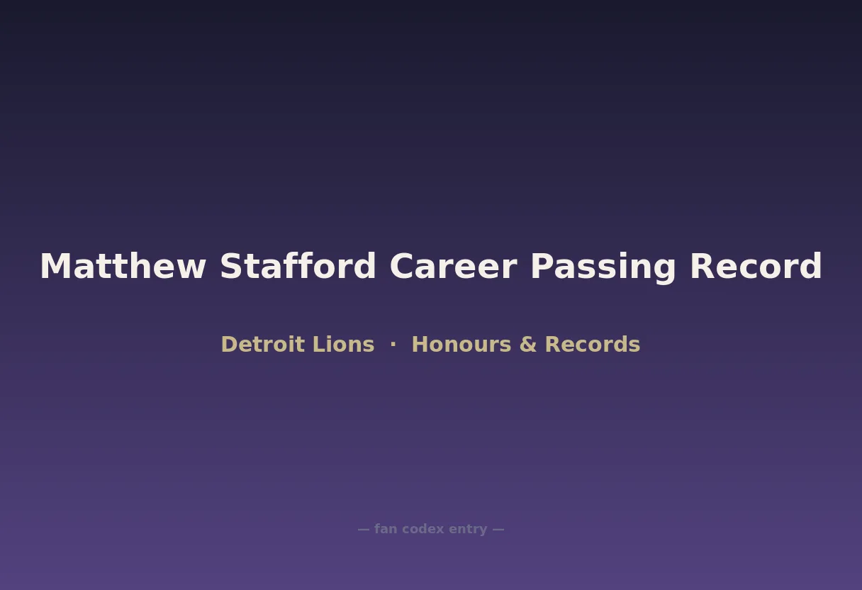 Matthew Stafford Career Passing Record