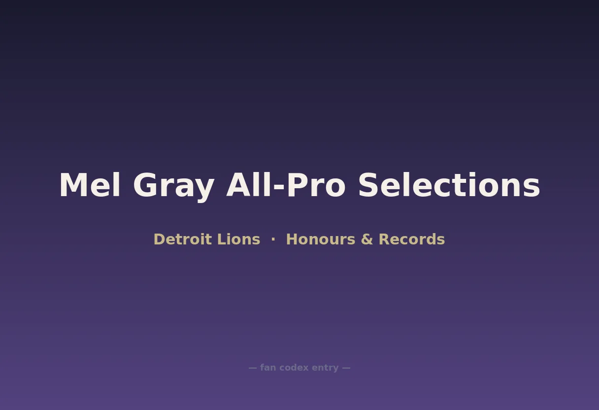 Mel Gray All-Pro Selections