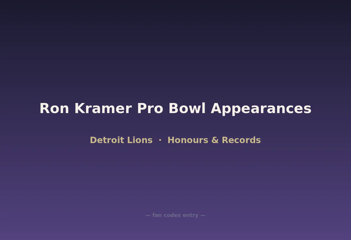 Ron Kramer Pro Bowl Appearances