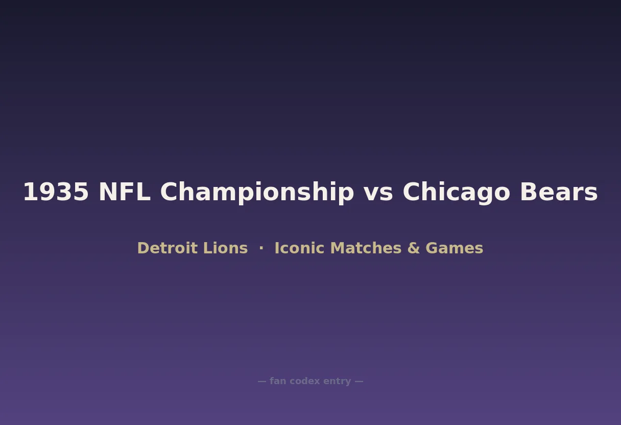 1935 NFL Championship vs Chicago Bears