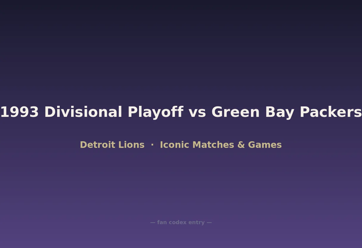 1993 Divisional Playoff vs Green Bay Packers