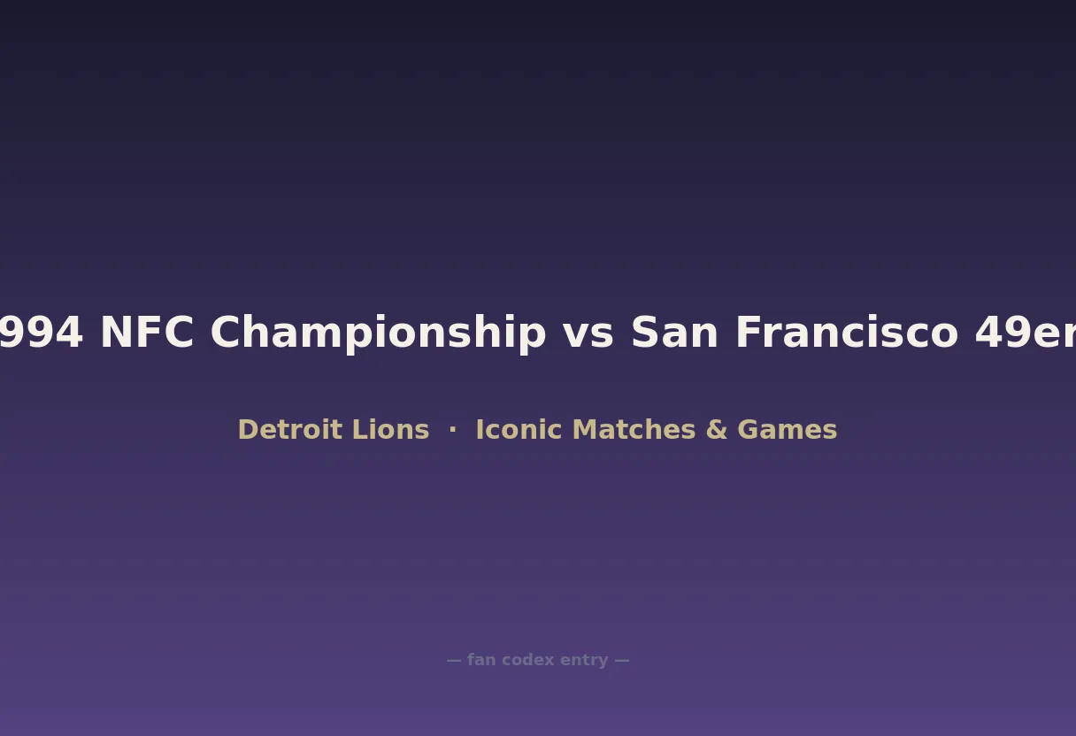 1994 NFC Championship vs San Francisco 49ers
